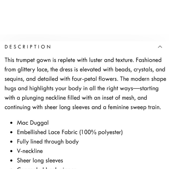 MAC DUGGAL NEW WITH TAGS 18 BLACK PLUNGE ILLUSION BEADED LONG DRESS - Picture 3 of 4